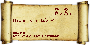 Hideg Kristóf névjegykártya