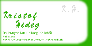 kristof hideg business card
